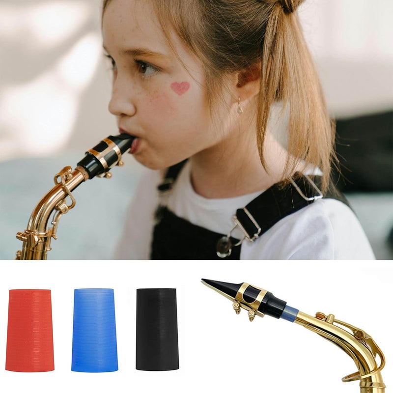 REMAGIC Alto Sax Neck 3Pcs, Multicolour Saxophone Neck Cork Sleeve Replacement, Silicone Case Protector Instead of Cork Sheet for Instrument Accessories, Silicone Sheet Saxophone Instrument Accessories - Image 2